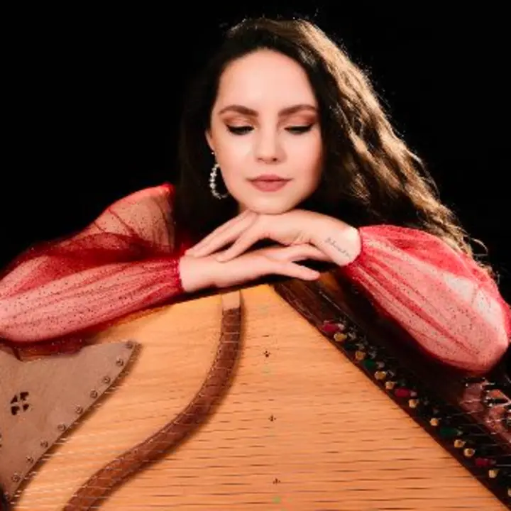 Emilija Karaliute with a kanklės